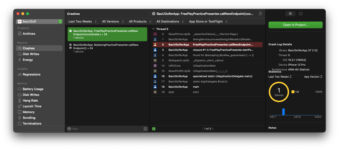 xcode organizer